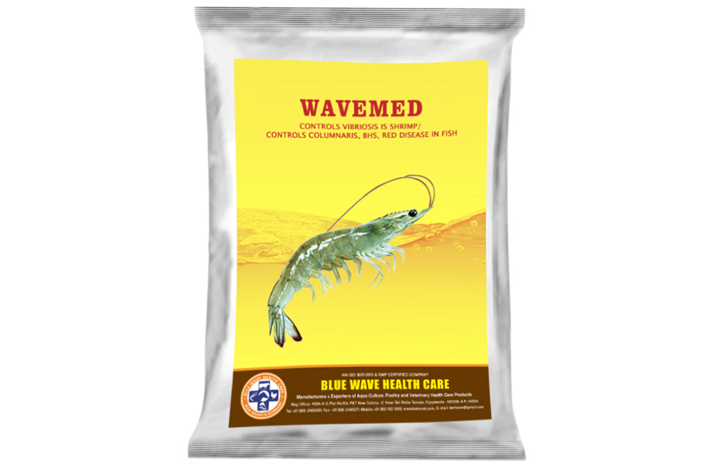 WAVEMED  (Controls Vibriosis is shrimp/ controls columnaris, BHS, Red Disease in Fish )